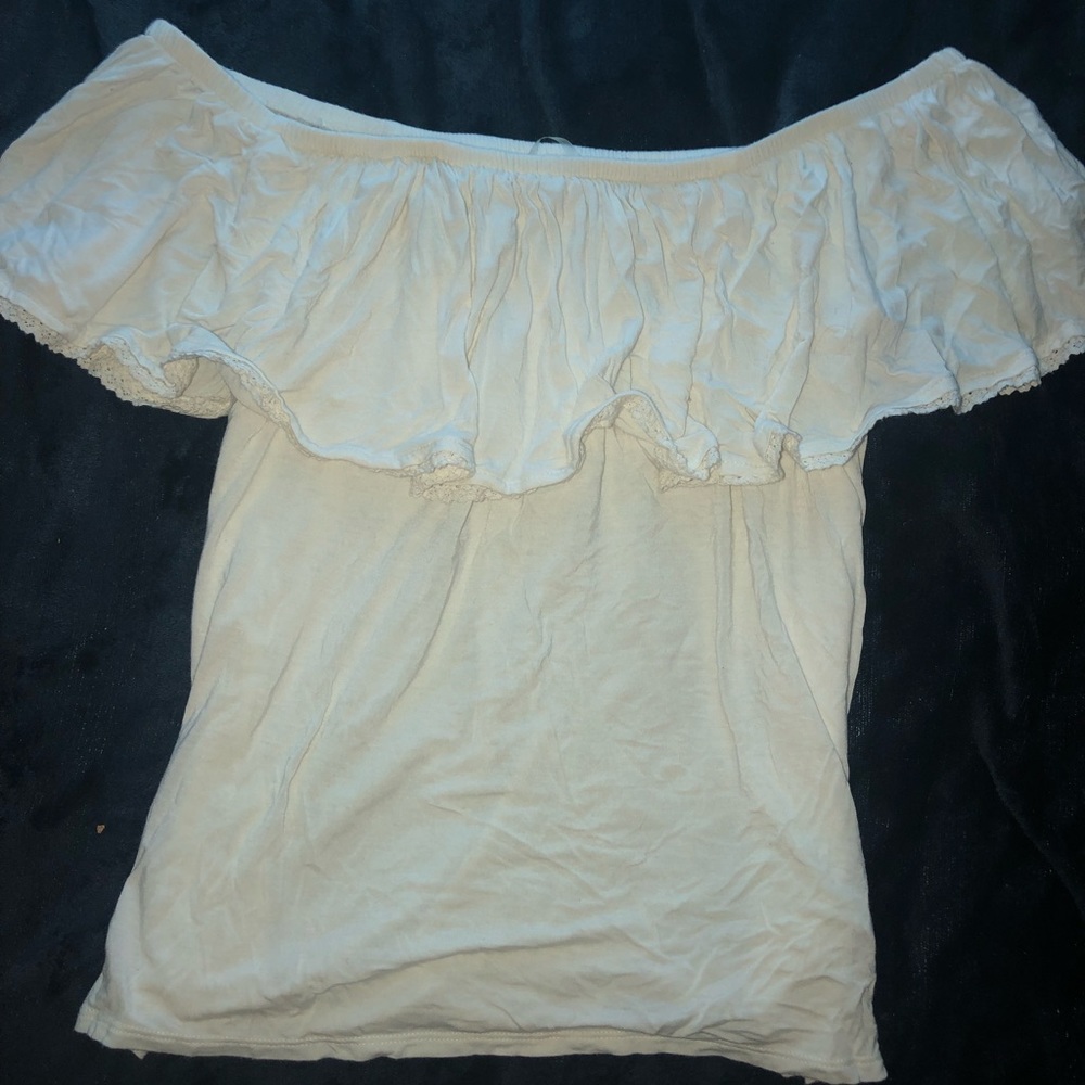 Of the shoulder white shirt